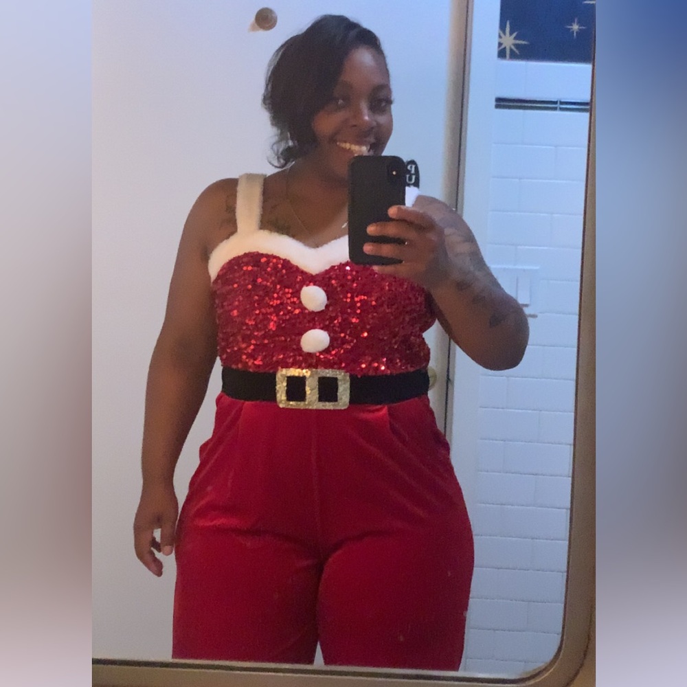 Glamorous Red Sequin Holiday Jumpsuit